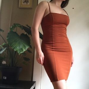 Cute orange bodycon dress